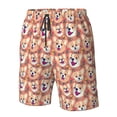 thumbnail image 5 of Naloa Corgi Head with Floal Men's Beach Shorts, Surfing shorts, Swim trunks, Quick Dry Swim Trunks for Surfing Beach Fun - XX-Large, 5 of 9