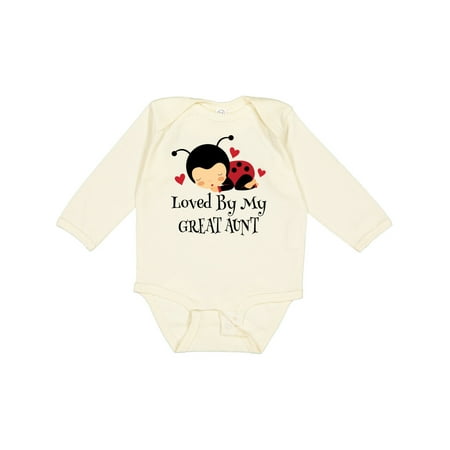 

Inktastic Loved by My Great Aunt Gift Baby Boy or Baby Girl Long Sleeve Bodysuit