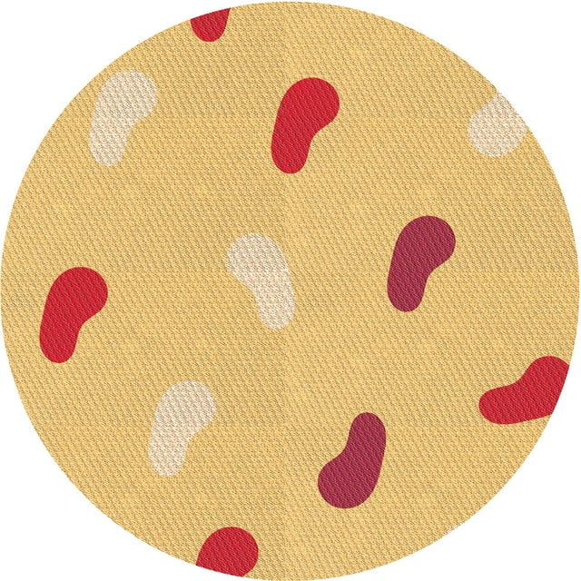 Ahgly Company Tapis d'Intérieur Ronds Transitionnels Orange Lavables à la Machine, 3 Pieds Rond