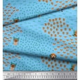 thumbnail image 2 of Soimoi Blue Cotton Voile Fabric Bow & Dog Face Cartoon Fabric Prints By Yard 42 Inch Wide, 2 of 3