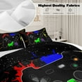 thumbnail image 5 of BlessLiving 3Pcs Game Controller Comforter Set King Size Gaming Bedding Set for Kids Boys Gamer, Black, 5 of 7