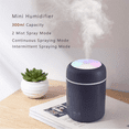 thumbnail image 3 of Cool Mist Humidifier, 300ml Mini Portable Humidifier with Multicolor LED Night Light, 2 Mist Mode and Auto Shut-Off, Personal Desktop Humidifier for Home Office Nursery, Super Quiet (White), 3 of 8