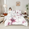 thumbnail image 4 of jejeloiu Country Floral Full Size Comforter Sets,Natural Plant Bedding Comforter Set,White Pink Bedding Sets For Adults,Luxury Bedroom Decor Reversible,3pcs, 4 of 8