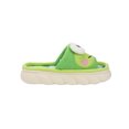 thumbnail image 4 of Keroppi 3D Character Face Art Women's Green & White Plaid Open-Toed Slide Slippers-Medium, 4 of 7