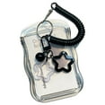 thumbnail image 1 of Visland ID Badge Holder with Keychain And Spring Rope Silicone Card Sleeve with Clear Window Photo Card Protective Case with Bell Decor for Office Hospital School, 1 of 8