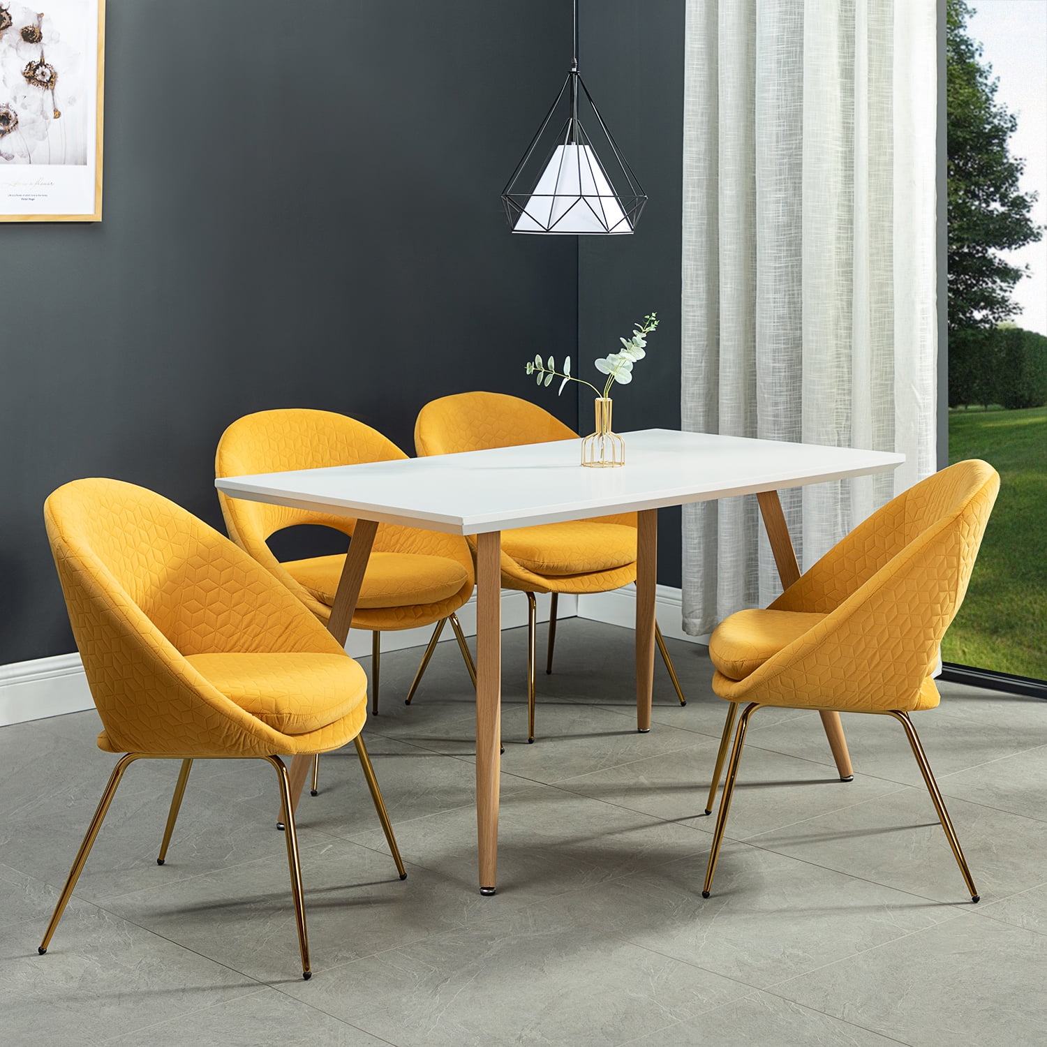 mustard dining chairs set of 4