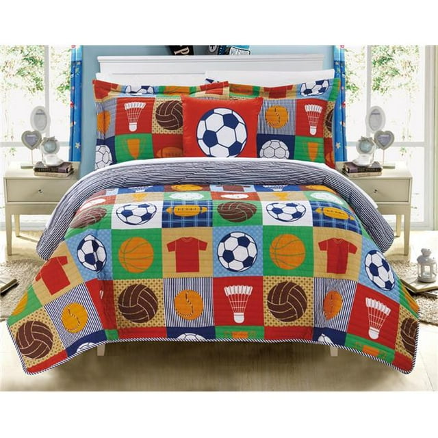 Chic Home BQS15952-US 4 Piece Ghibli Reversible Quilt Set - Multi Color, Full Size