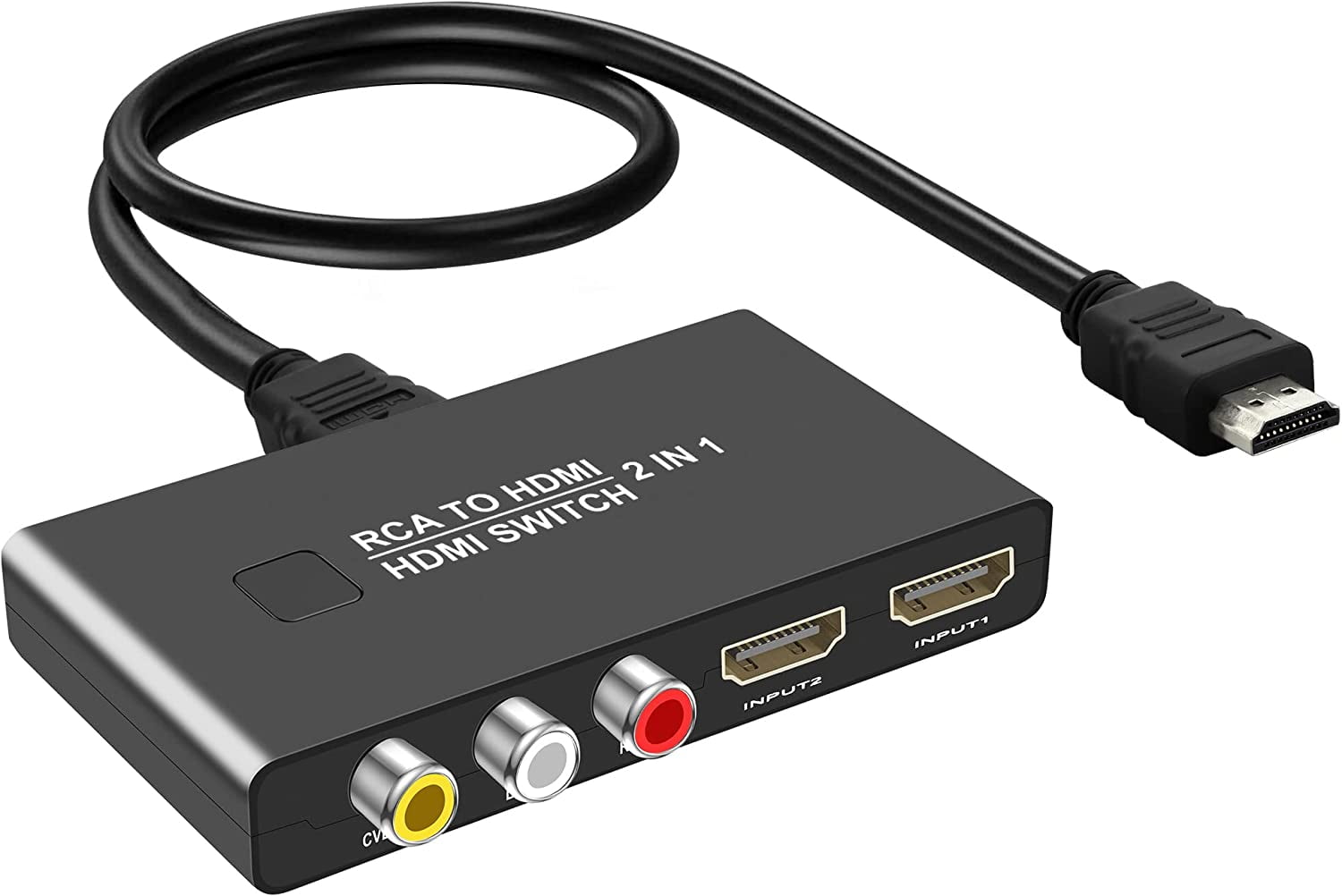 RCA to HDMI Converter, AV and HDMI to HDMI Adapter 3 in 1 Out, 1 Port