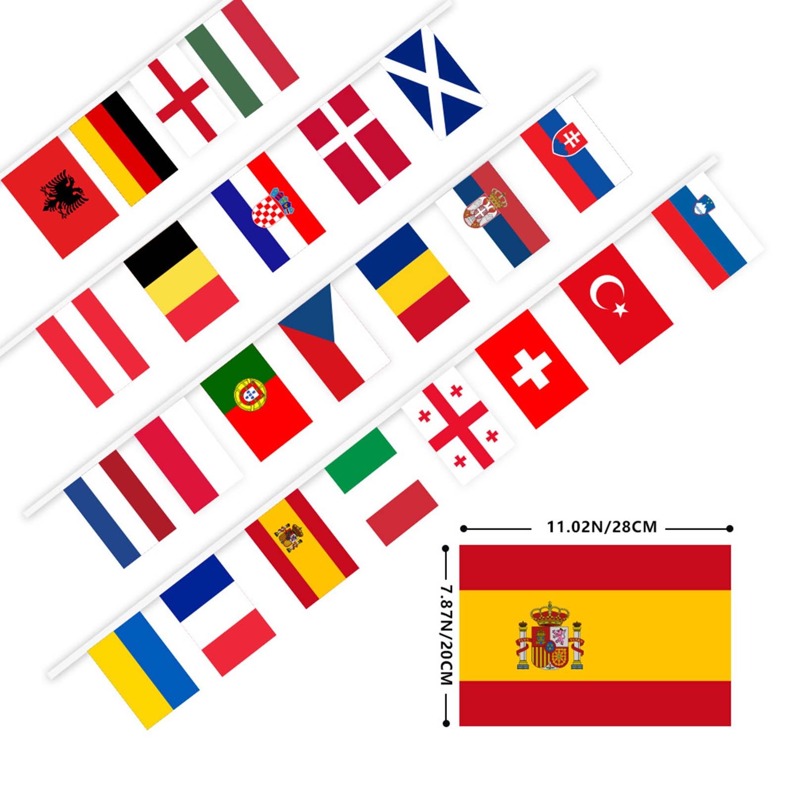 1Set 2024 European Football Championship Bunting Flags European Flag ...