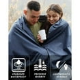 thumbnail image 3 of DUKUSEEK Hooded Stadium Blanket, Waterproof Outdoor Fleece Blanket - Large (79x56), Portable, Wearable, Warm for Outdoor-Navy Blue, 3 of 8