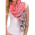 thumbnail image 2 of Sakkas Nichole summer gauze featherweight patterned versitile sheer scarf wrap - 5-Hot Pink - One Size Regular, 2 of 4