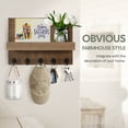 thumbnail image 4 of Key Holder for Wall, Dinosam Mail Organizer Wall Mount with 5 Key Hook and Mail Holder, Designer Key Rack Suitable for Entryway, Hallway, Bedroom, Living Room and Office,Light Brown, 4 of 7