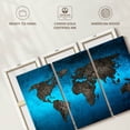 thumbnail image 6 of Elephant Stock Ocean World Map Wall Art - Horizontal Multi Panel Canvas - Living Room Wall Decor - Map Multi Panel - Teal And Gray Decor - 50" x 32", 6 of 8