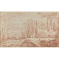 thumbnail image 2 of François Lemoyne 24x16 Gold Ornate Framed and Double Matted Museum Art Print Titled - An Italian Walled Town Seen Through Trees (C. 1724), 2 of 4