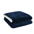 thumbnail image 4 of Brooklyn Loom Corduroy Blue Full/Queen 90x90 Blanket, Textured Solid Color, Adult Bedding, Oeko-TEX Certified, 4 of 7