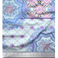 thumbnail image 1 of Soimoi Velvet Fabric Check & Mandala Patchwork Printed Craft Fabric by the Yard 58 Inch Wide, 1 of 3