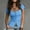 #049-Blue, variant on Womens Linen Like Button Up Short Sleeve Top Front Closure Waist Cinching Peplum Casual for Daily Summer Gift