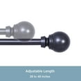 thumbnail image 4 of Kenney® Mae 5/8" Standard Decorative Window Curtain Rod, 28-48", Black, 4 of 6