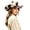 Multicolor, variant on Leopard Print Western Cowboy Fedora Hat Faux Leather Leopard Buckle Band Sun Hat Wide Brim Outdoor Hat For Horse Riding Daily(Brown-58Cm)