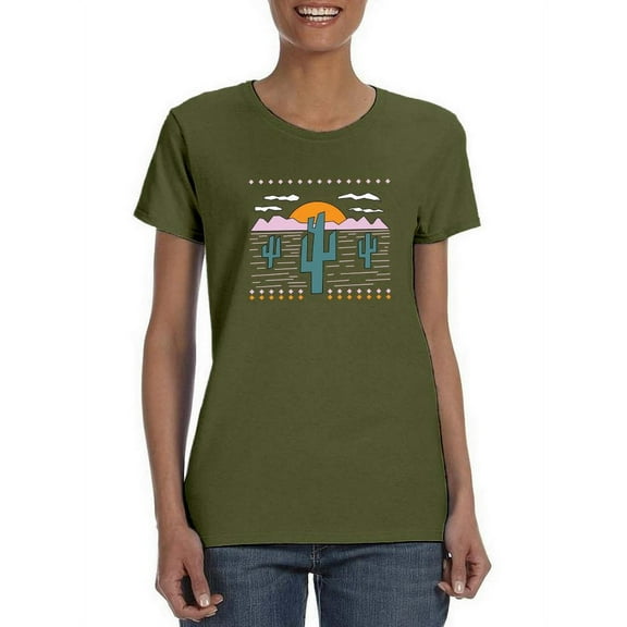 Dessert Cacti T-Shirt Women -Smartprints Designs, Female 3X-Large