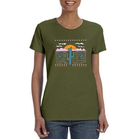 Dessert Cacti T-Shirt Women -Smartprints Designs Female Small