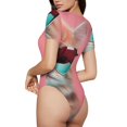 thumbnail image 2 of Balery Cool Cat Pink Sunglasses Body de cuello redondo de manga corta para mujer Tops de manga corta Tops básicos-Large, 2 of 7
