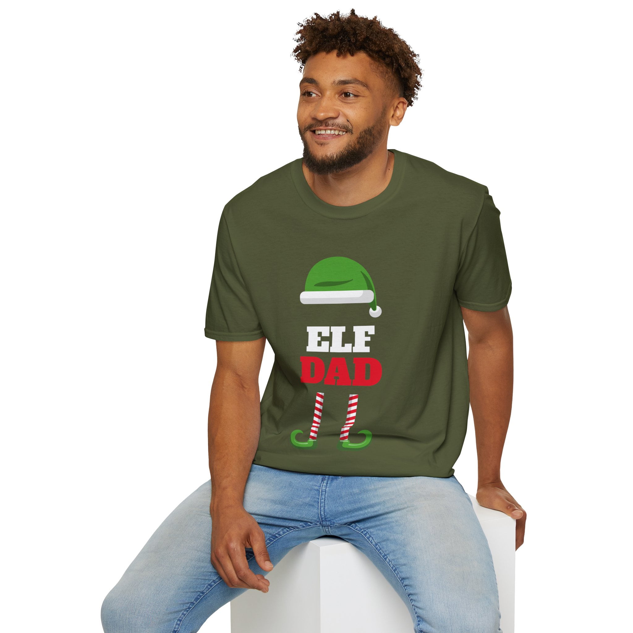 Funny Santa Elf Dad Christmas Holiday Men's Tshirt
