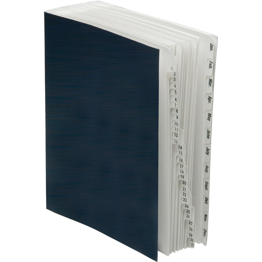 SKILCRAFT, Daily/Monthly Expanding Desk File Sorter, 1 Each, Blue Exterior, Clear Interior