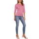 thumbnail image 2 of CAMISETAS CASUAL DE MUJER CON MANGAS ALBERTAS Y CUELLO BARCO, AJUSTE SLIM, COLOR ROSA OSCURO, TAMAÑO M, 2 of 6