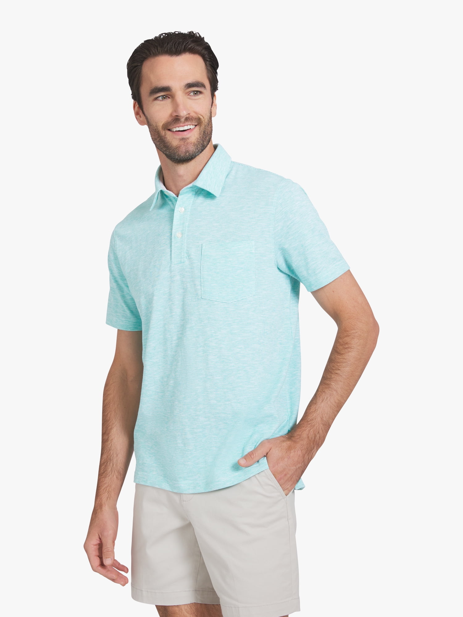 Chaps Men's and Big Men's Harbor Side Slub Short Sleeve Polo Shirt, Sizes S-3XL