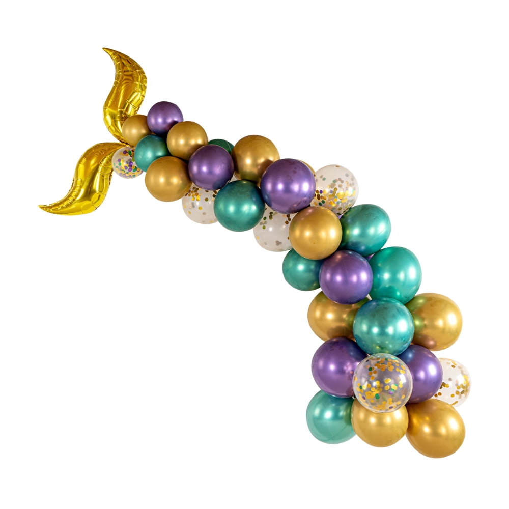 Restaurantware-Balloonify Mermaid Balloon Arch Kit, 1 Party Decoration Kit - 42 Balloons, With Chain, Latex Mermaid Tail Balloon Arch Kit, Includes Glue Dots