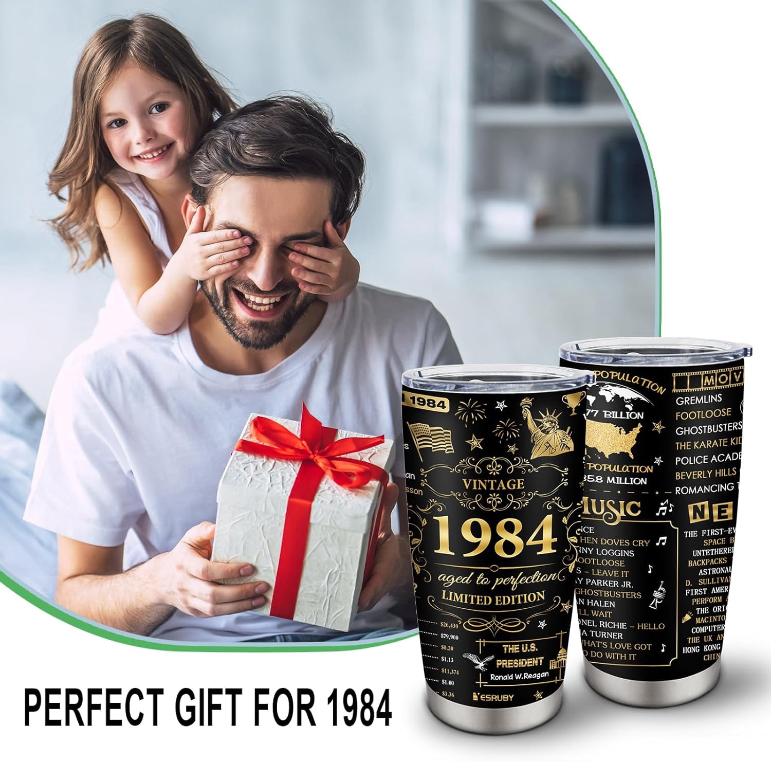 40th Birthday Gifts Women/Men, 1984 Gifts Tumbler 20oz, Gifts For Women Men Over 40, 40 Year Old Birthday Gifts, Gift For Women In 40s, Gifts For 40 Year Old Woman, 40th Birthday Decorations