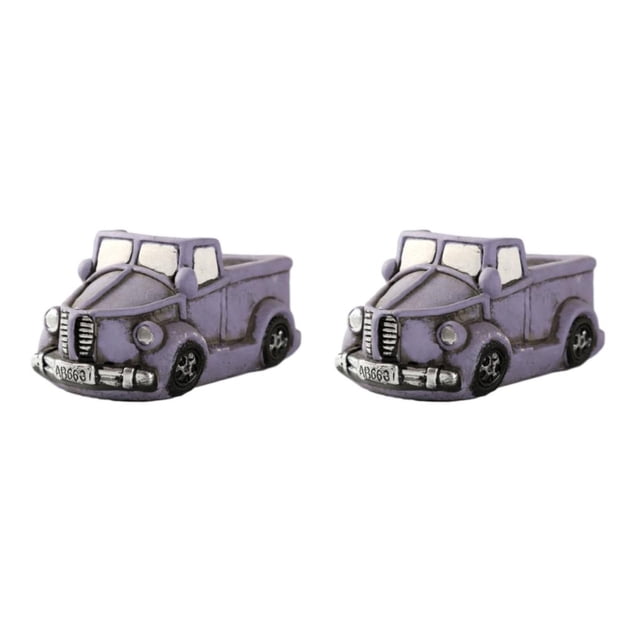 Destyer Cars Style Flower Pot Innovative For Small Succulent Cactus Plants Plant Garden Ceramic Planter Pots purple car 2Set