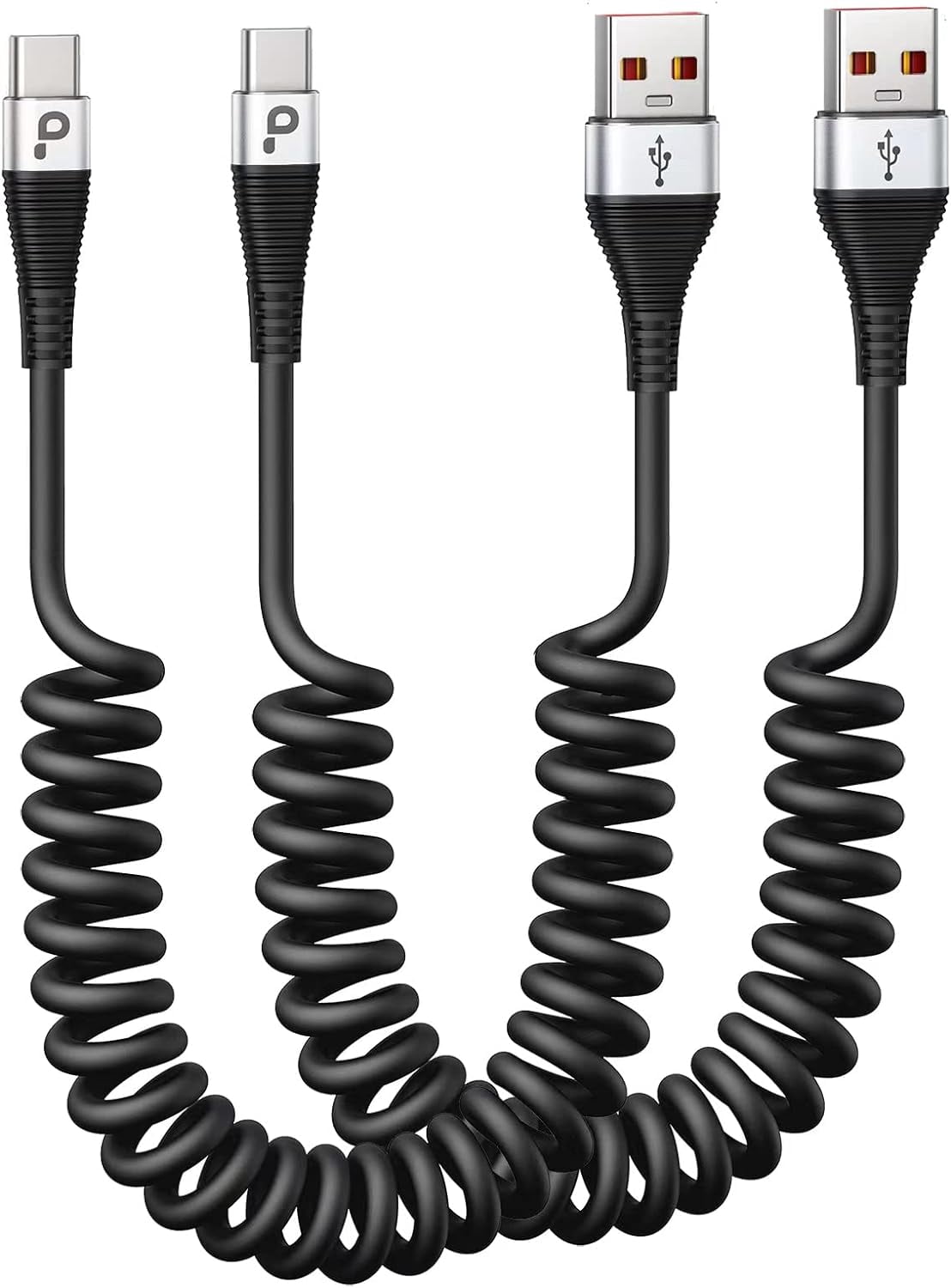 RGHJAR-USB C Cable Fast Charging, 2Pack 3ft Coiled USB A to Type C Charge Cord for Car, USB-C Charging Cable Compatible with iPhone 17/16/15/Samsung Galaxy S20 S10 S9 S8 Plus Note 10 and More USB C D