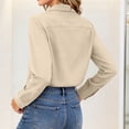 thumbnail image 4 of IUYRTFE Women Lapel Collar Button Down Long Sleeve Shirt for Casual Office Daily Wear, 4 of 6