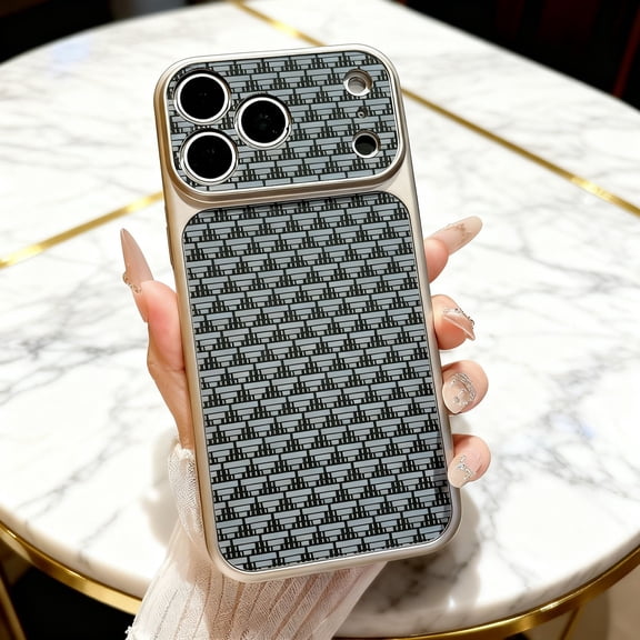 For iPhone 13 Phone Case,Complex Triangular Pattern Back Design,Compatible with Mag-Safe,PC TPU Hybrid Shockproof Anti-fall Drop Protection,Durable Thin Fit Phone Case Cover,Gray