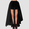 thumbnail image 2 of vigerkar Women's Hi-Lo Long Tutu Bustle Skirt Elastic Waist Festival Party Skirt Black, One Size, 2 of 4
