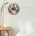 thumbnail image 6 of Kurmntregon Christmas Snowman Wall Clock Xmas Snowy Forest Winter Wooden Decorative Silent Non-Ticking Desk Clock Decorative For Living Room Home Office School Wall Decoration Round 12", 6 of 7