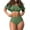 Green, variant on Clearance! Hontri Tankini Swimsuits for Women Womens Swimsuit Ruffled Off Shoulder Sexy Tight Solid Color Split Swimwear Swimsuit Beachwear Bikini Set Bathing Suit for Women Black,L