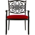 thumbnail image 5 of Hanover Traditions 5-Piece Outdoor Dining Set with Round Cast-Top Table, 4 Stationary Chairs, 9-Ft. Table Umbrella and Stand, 5 of 11