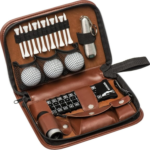 Golf Gifts for Men and Women, Golf Accessories Set with Hi-End Case, Golf Balls, Rangefinder, Golf Tees, Brush, Multifunctional Divot Knife, Scorer, Golf Ball Clamp