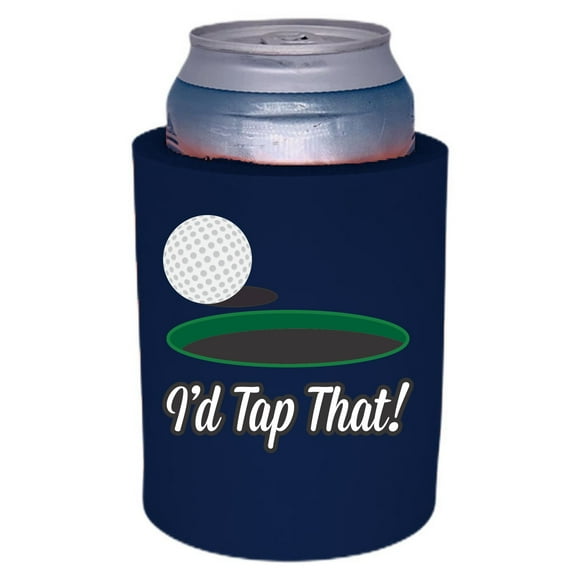 I'd Tap That Golf Thick Foam Old School Can Coolie (Navy Blue)