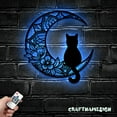 thumbnail image 3 of Craftnamesign Black Cat On The Moon Metal Wall Art LED Light, Moon Cat Sign, Cat Wall Art, Cat Sign, 3 of 5
