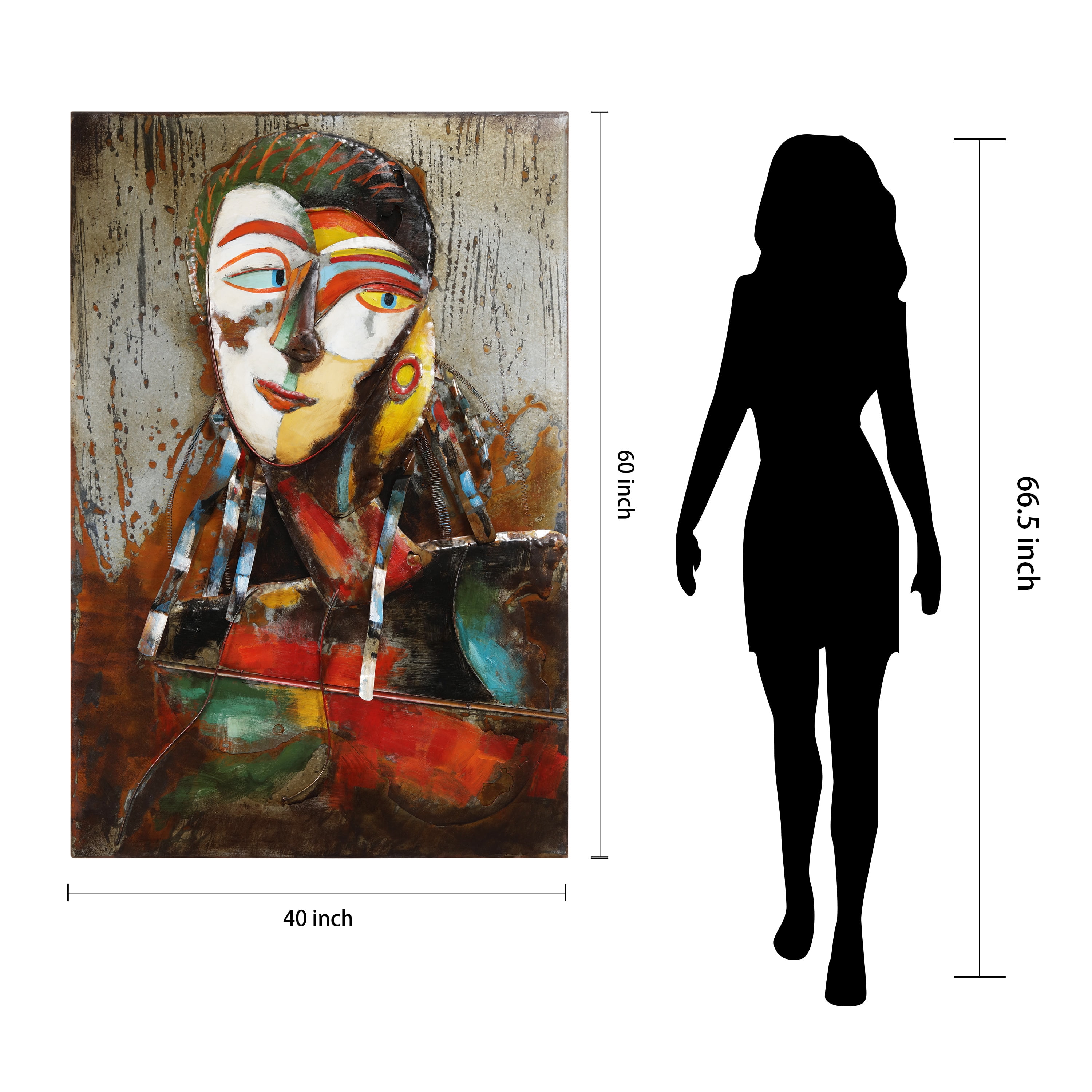 Empire Art Direct "Homme 1" Mixed Media Iron Hand Painted Dimensional Wall Décor