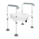 thumbnail image 1 of Asiento de inodoro elevado con asas Elevadores de asiento de inodoro de acero inoxidable de alta estabilidad para personas mayores Mujeres embarazadas, 1 of 15