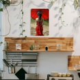 thumbnail image 4 of Vintage 8" x 12" Metal Wall Art - Elegant Traditional Attire with Red Umbrella and Floral Design, Retro Aluminum Decor for Home Bar or Club, Metal Wall Art Decor, 4 of 8