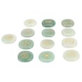 thumbnail image 3 of 13PCS Symbol Rune Stones with Cloth Bag Engraving Rune Stone for Divination Yoga Meditation Green, 3 of 15