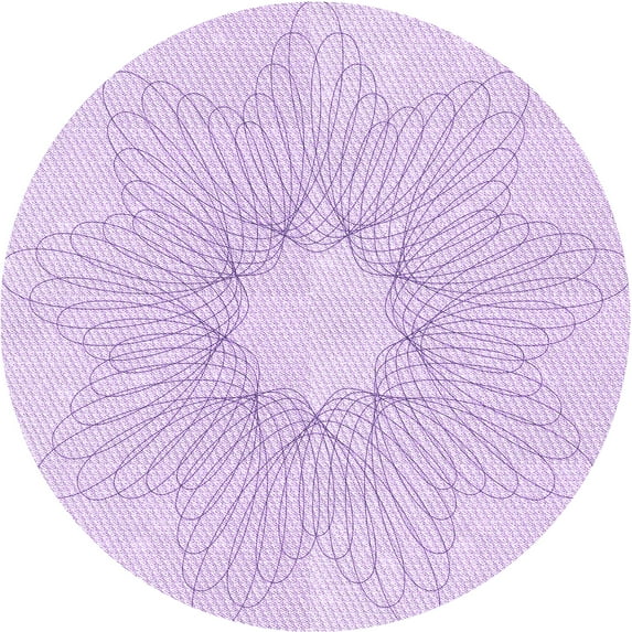 Ahgly Company Indoor Round Patterned Bright Lilac Purple Area Rugs, 8' Round