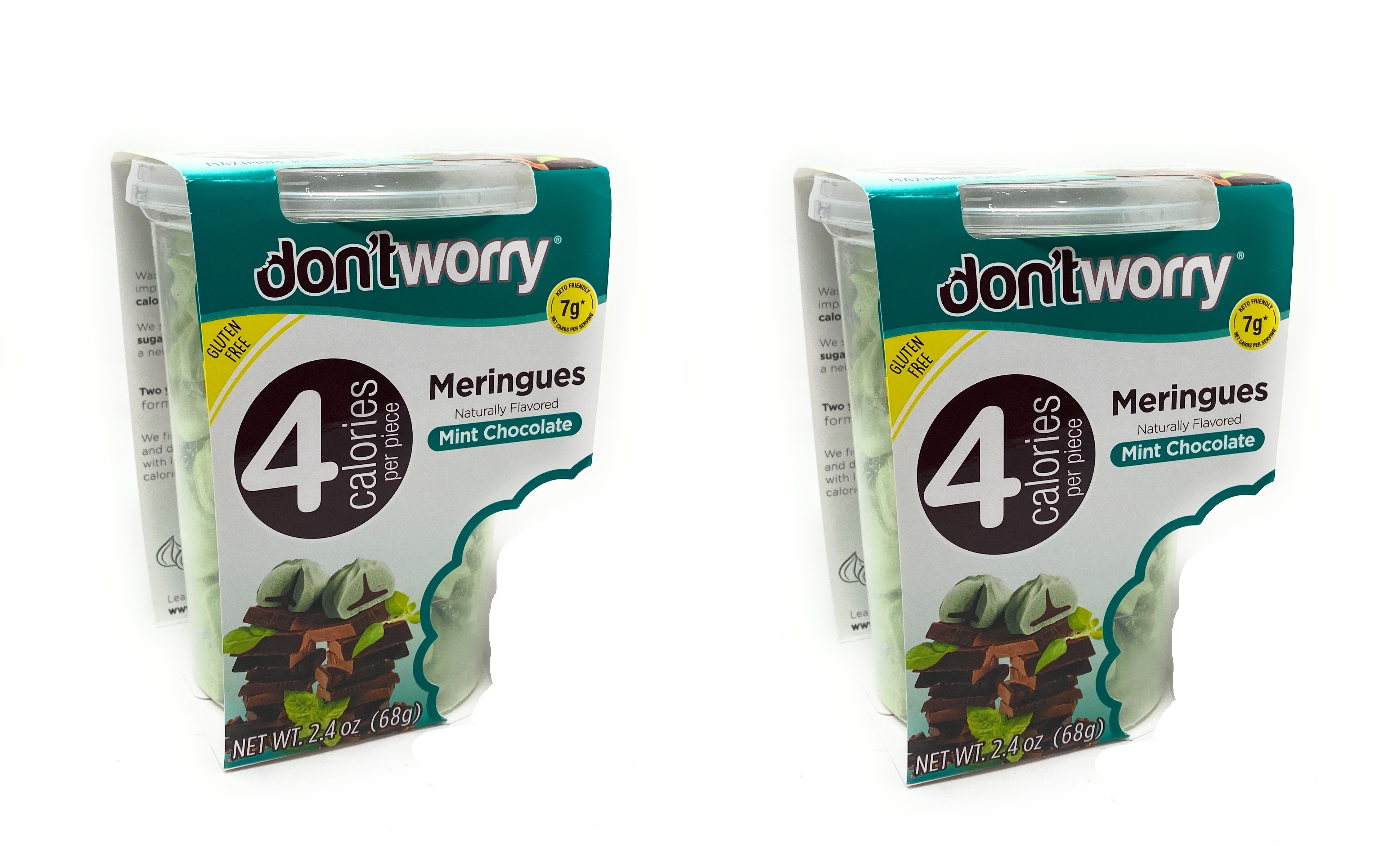 Don't Worry Meringues Mint Chocolate (2 pack) 4 calories per serving