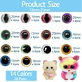 thumbnail image 6 of Doll Eyes 12-25mm Mixed Color Doll Eyes, Colorful Plastic Safety Eyes with Colorful Glitter Washers for Doll, Puppet Crafting, Plush Animal Craft Making (56 Pcs), 6 of 6